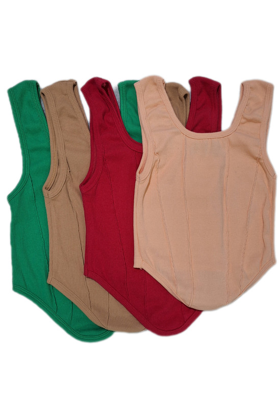 خرید تاپ جلو خط دار دخترانه کبریتی